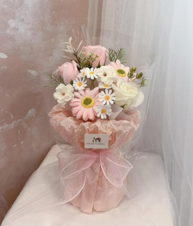 Ivory's Touch Soap Flower Bouquet - Hand Bouquet (Soap Flowers)
