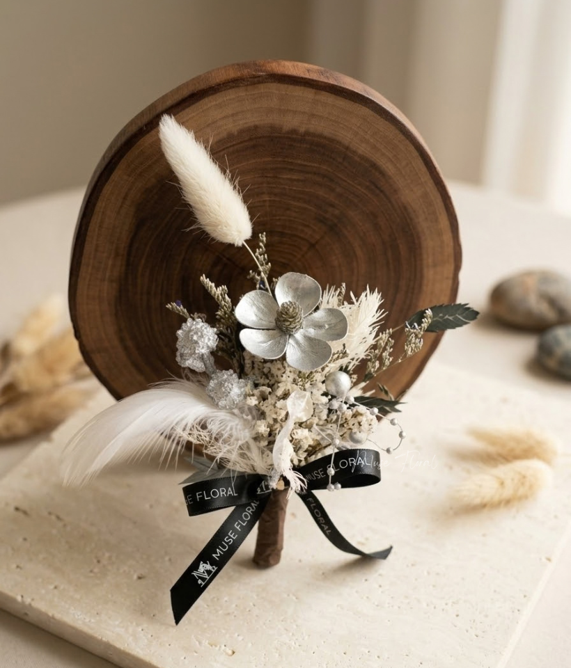 Moonlit Garden Corsage (Preserved & Dried Flower) - Corsage