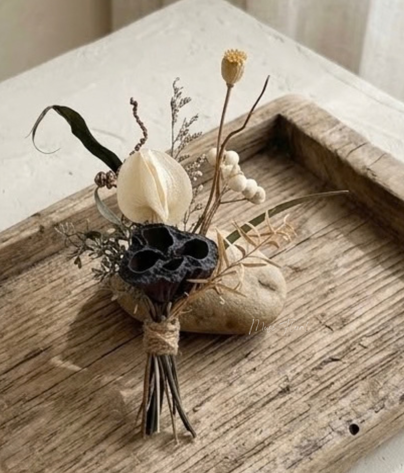 Gentle Muse Corsage (Preserved & Dried Flower) - Corsage