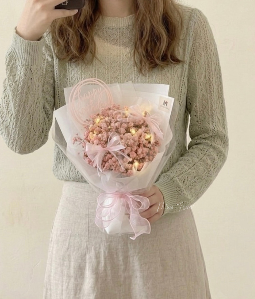 Jade Petals Baby's Breath - Hand Bouquet (Fresh Flowers)