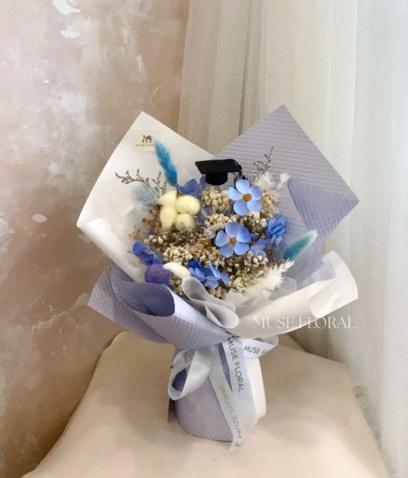 Wild Cotton Graduation Soap Flowers Bouquet - Graduation Bouquet