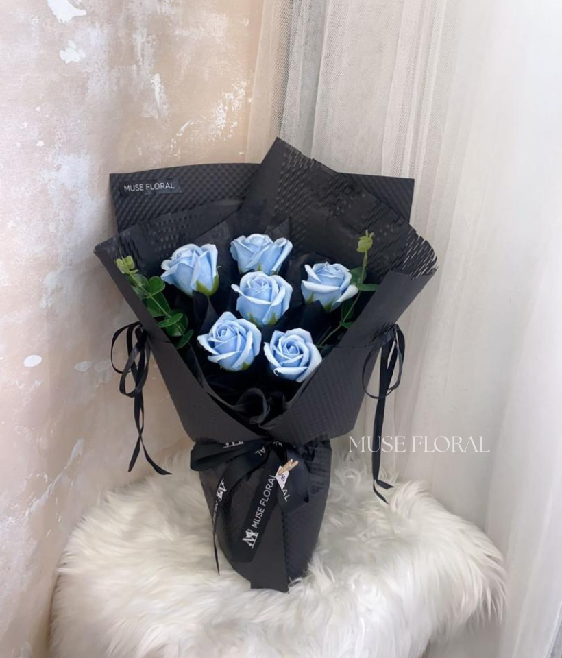 Moonlit Dew Soap Flower Bouquet - Hand Bouquet (Soap Flowers)