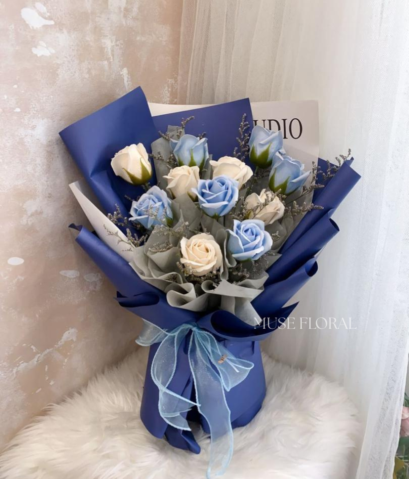 Lavender Drift Soap Flower Bouquet - Hand Bouquet (Soap Flowers)