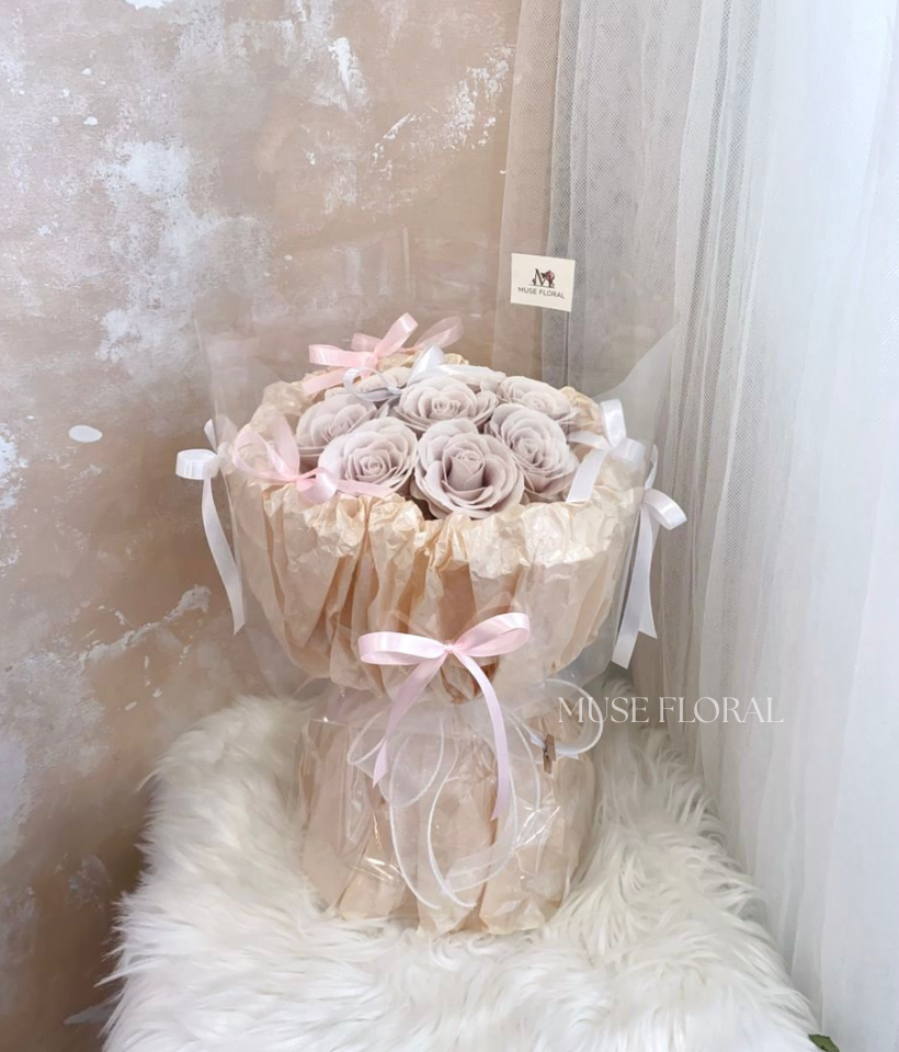 Amber Grove Soap Flower Bouquet - Hand Bouquet (Soap Flowers)