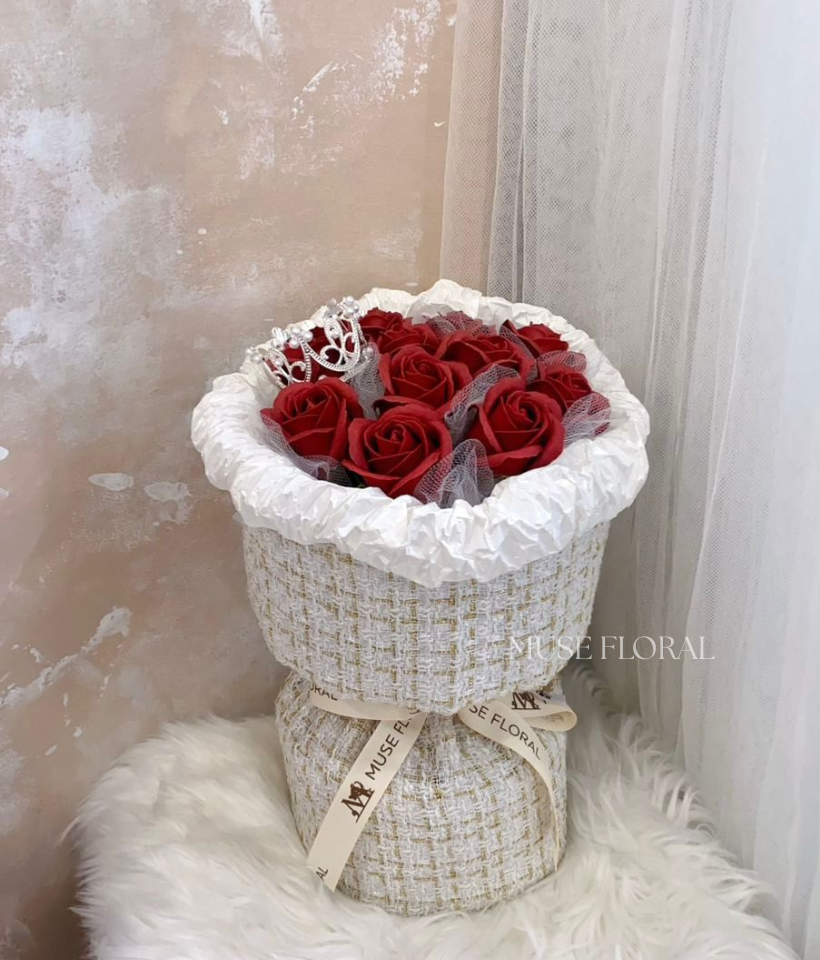 Thistle Dust Soap Flower Bouquet - Hand Bouquet (Soap Flowers)