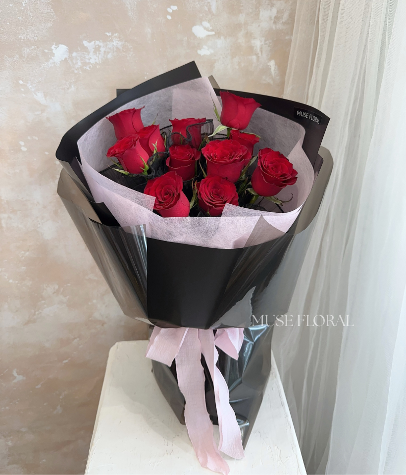 Candyfloss Field Rose Bouquet (11 Roses) - Hand Bouquet (Fresh Flowers)