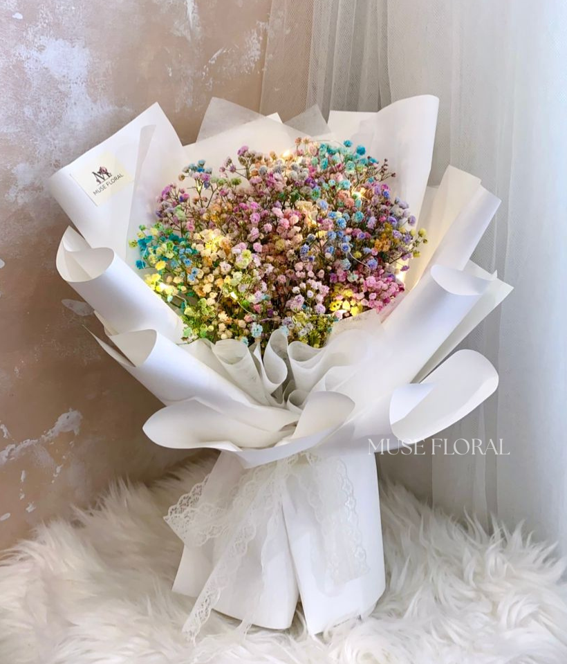 Watercolor Petals Baby's Breath Bouquet - Baby's Breath