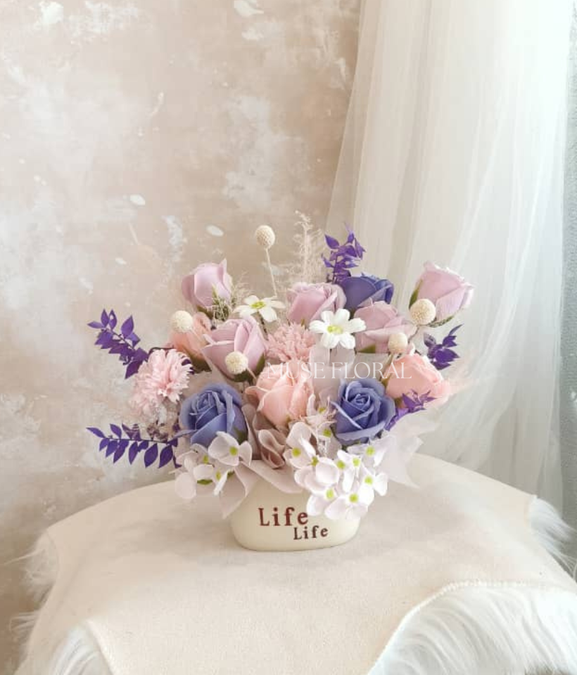 Lueur & Luck Soap Flowers Pot  - Artificial Soap Flowers