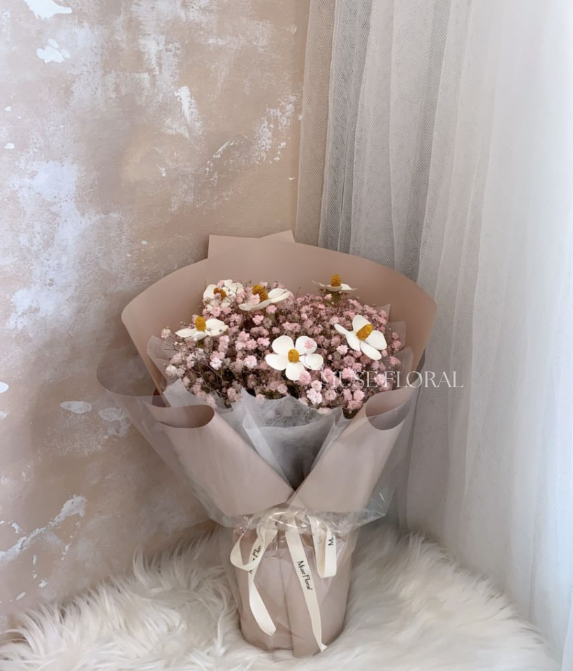 Aeris Bloom Baby's Breath Bouquet - Hand Bouquet (Fresh Flowers)