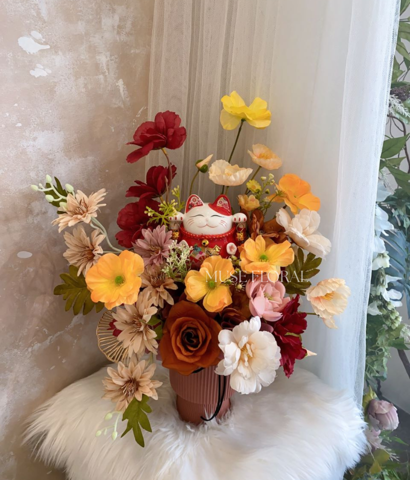 Ardorfield Artificial Soap Flowers Pot - Artificial Soap Flowers