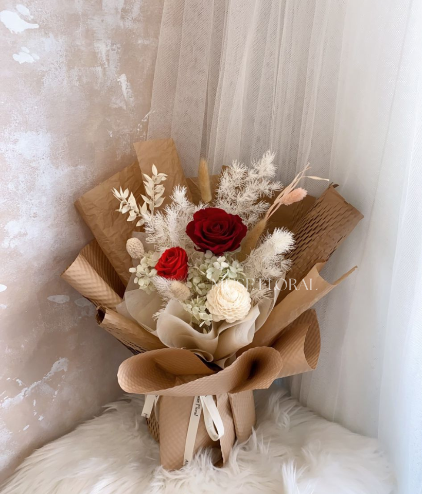 Cherry Pearl Preserved Flower Bouquet - Preserved Flowers