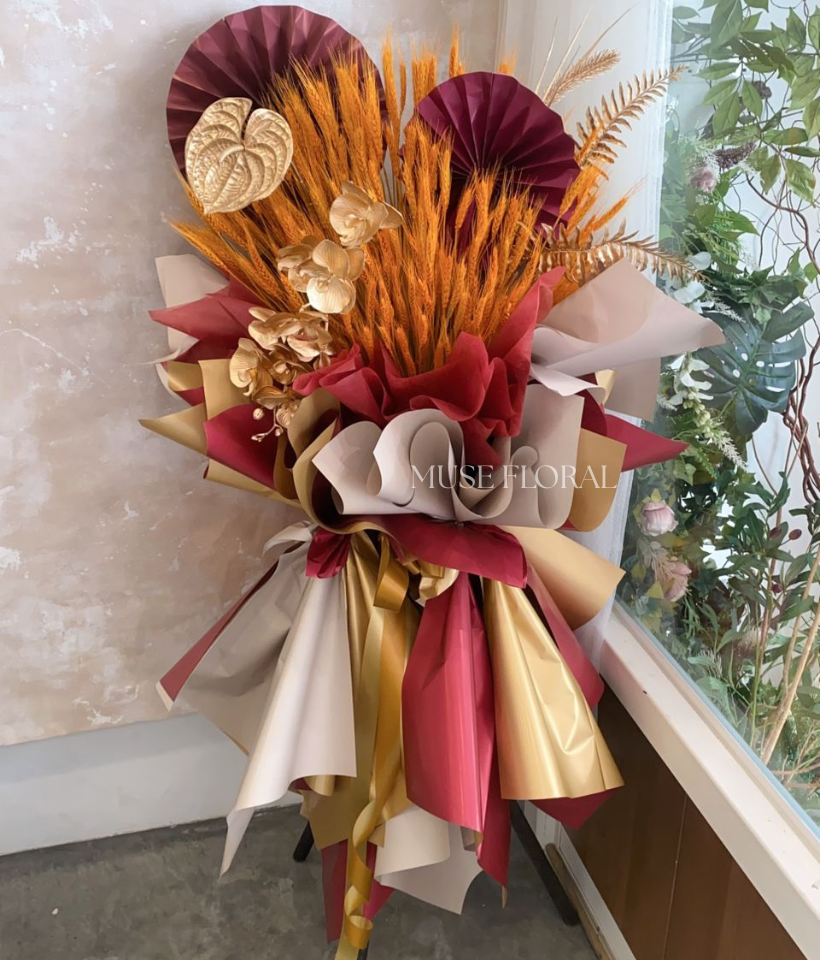 Golden Grain Business Opening Flower Stand (Artificial Flower)- *PRE-ORDER* - Opening Flower Stand (Artificial / Soap / Preserved Flower)