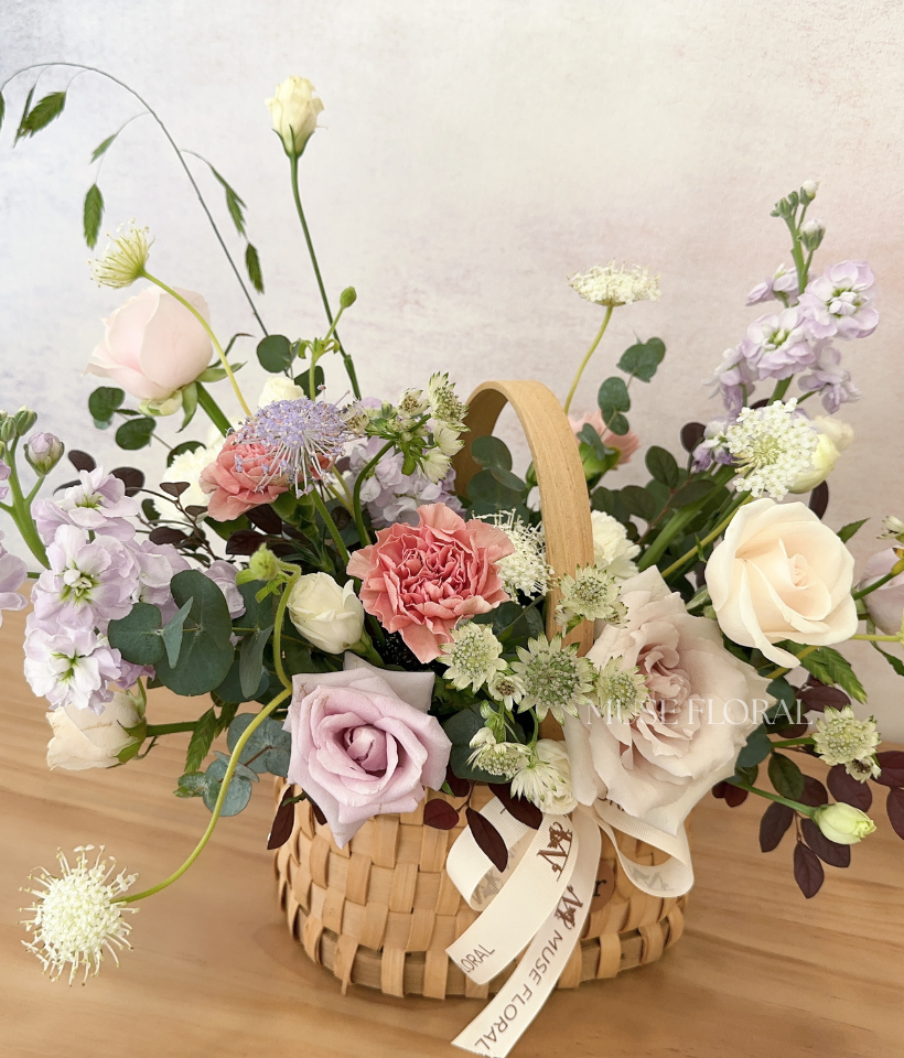 Brushstroke Garden Flower Basket (Fresh Flower) - Flower Box / Basket Table Top