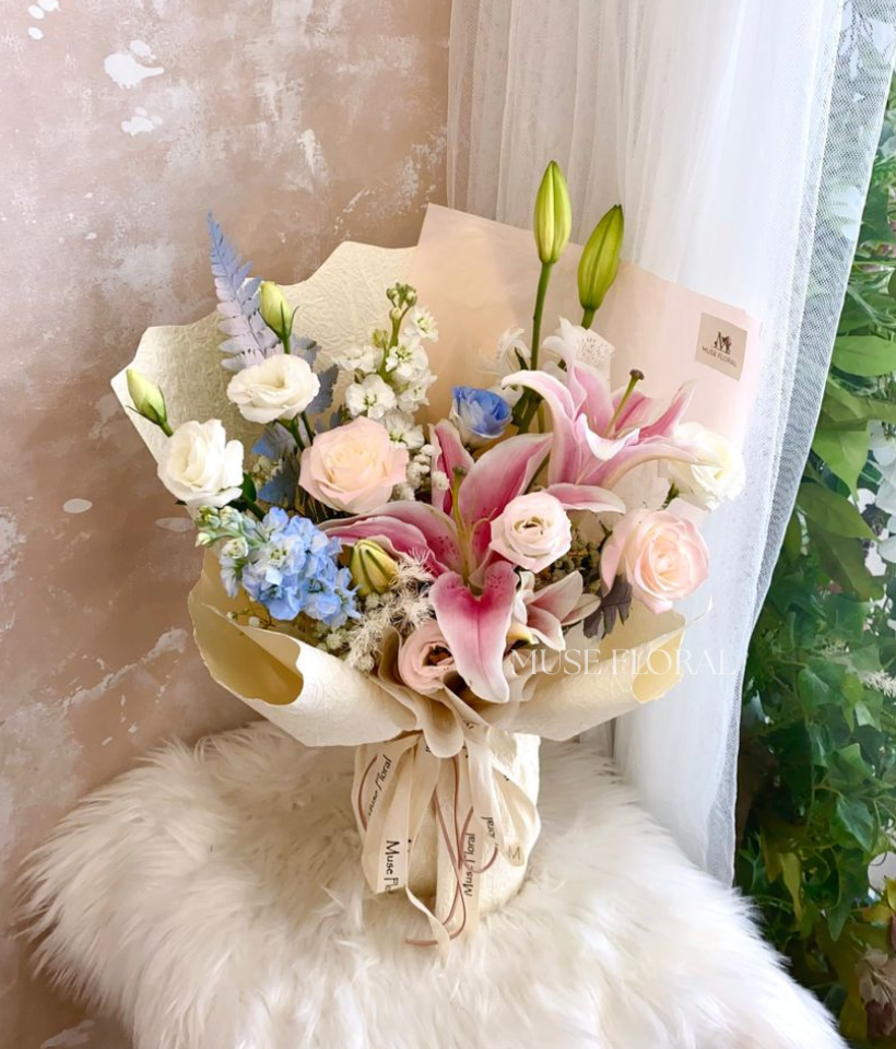 Citrus Whisper Lily Bouquet - Lily