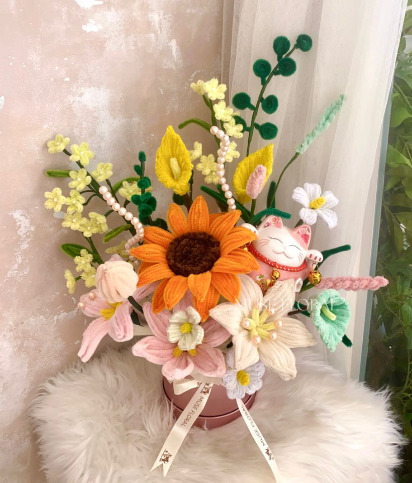 Happy Vibes Flowers Box - Artificial Soap Flowers