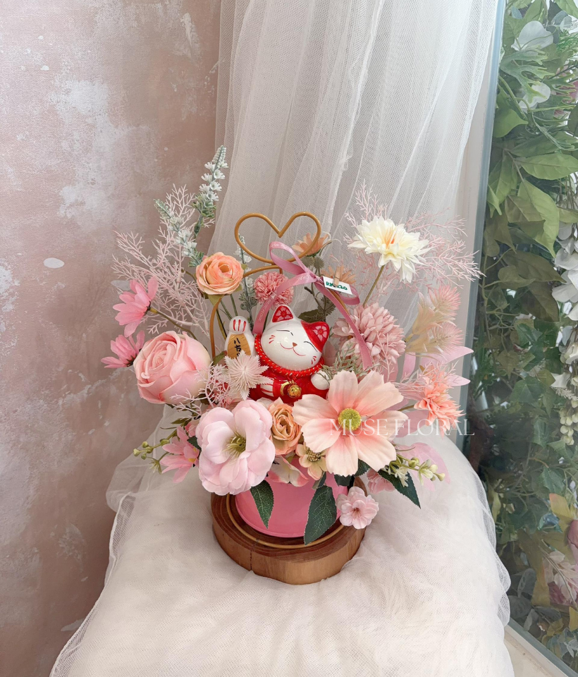 Mareve Soap Flowers Pot - Artificial Soap Flowers