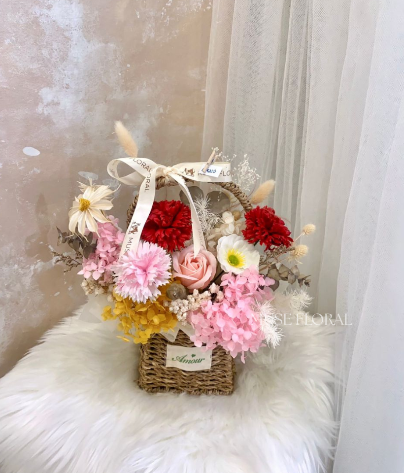 The Harvest Spell Artificial Soap Flowers Basket - Artificial Soap Flowers
