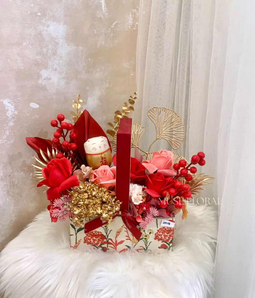 Opal Venture Artificial Soap Flowers Basket  - Artificial Soap Flowers
