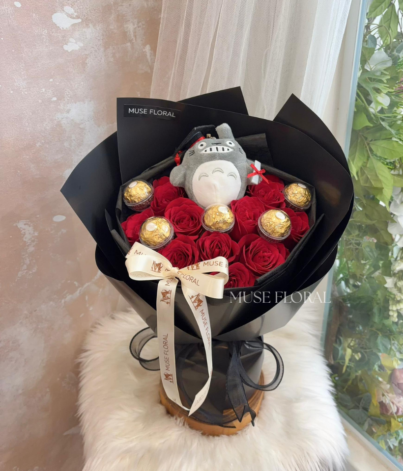 Dewdrop Symphony Rose Bouquet - Graduation Bouquet