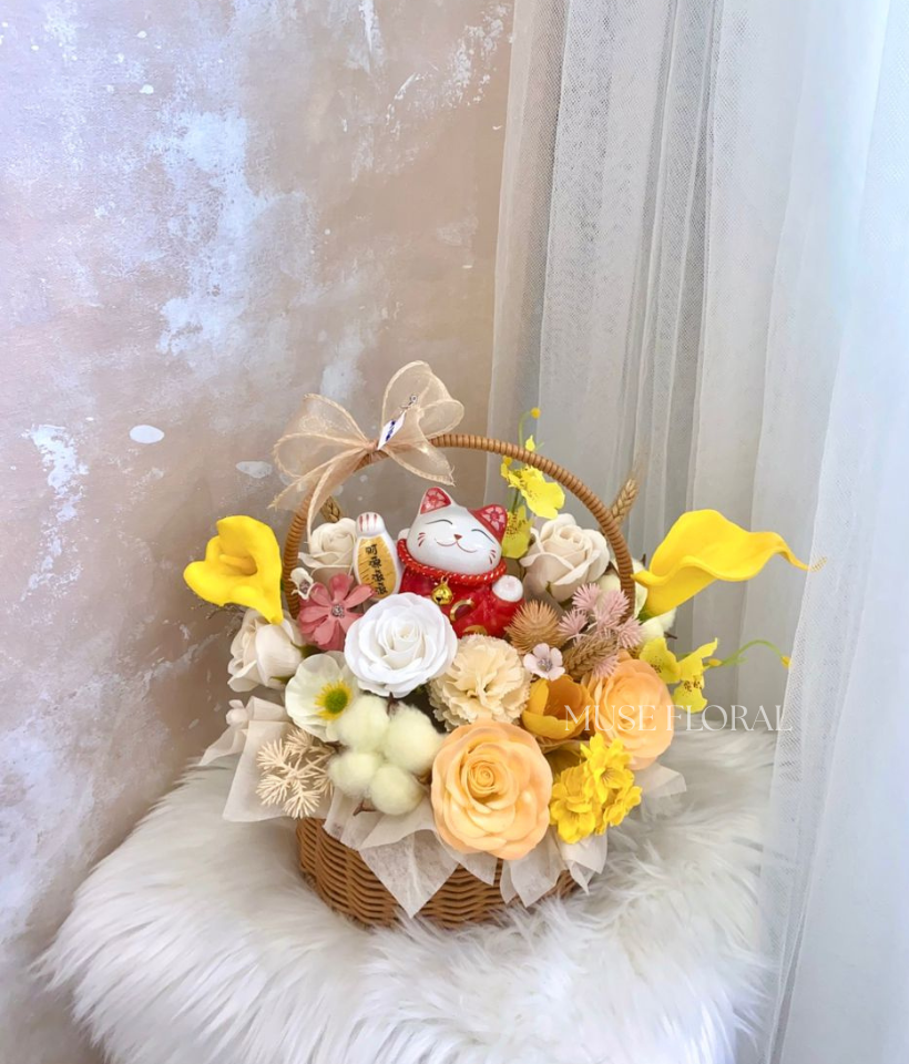 Clairvée Soap Flowers Basket - Artificial Soap Flowers