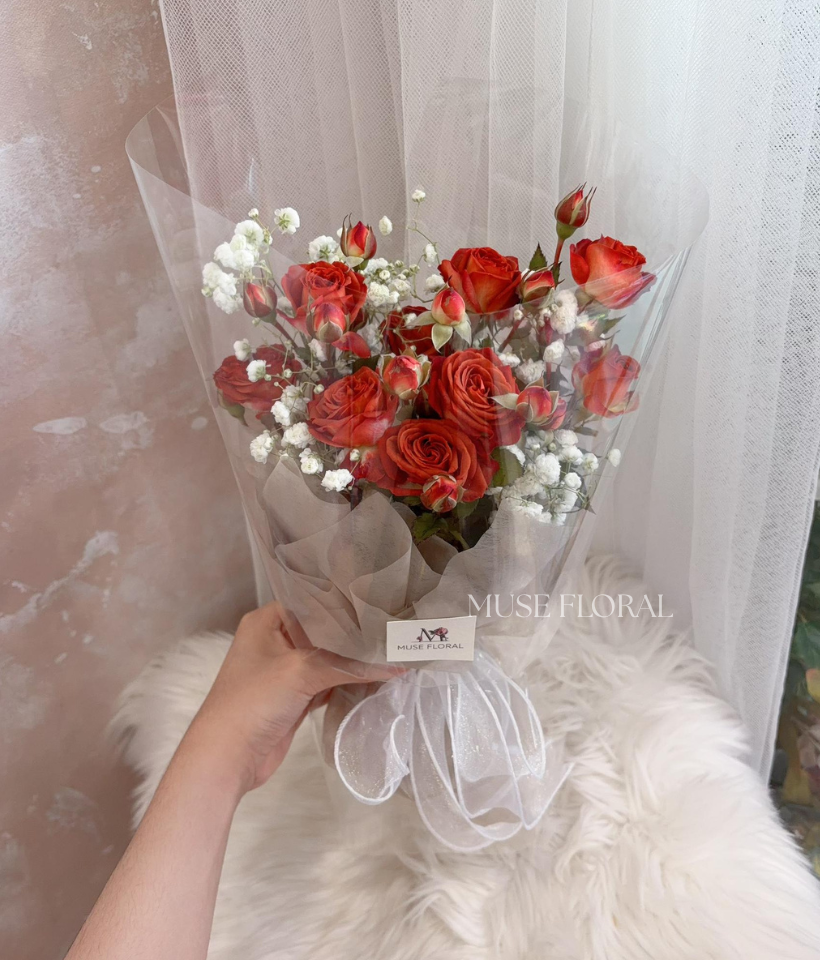 Fawn Meadow Rose - Hand Bouquet (Fresh Flowers)