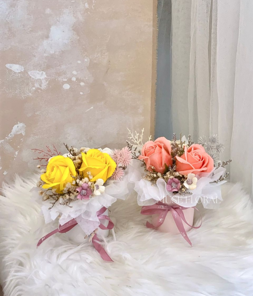 Soothing Petal Delights Mini Soap Flowers Box  /unit - Artificial Soap Flowers