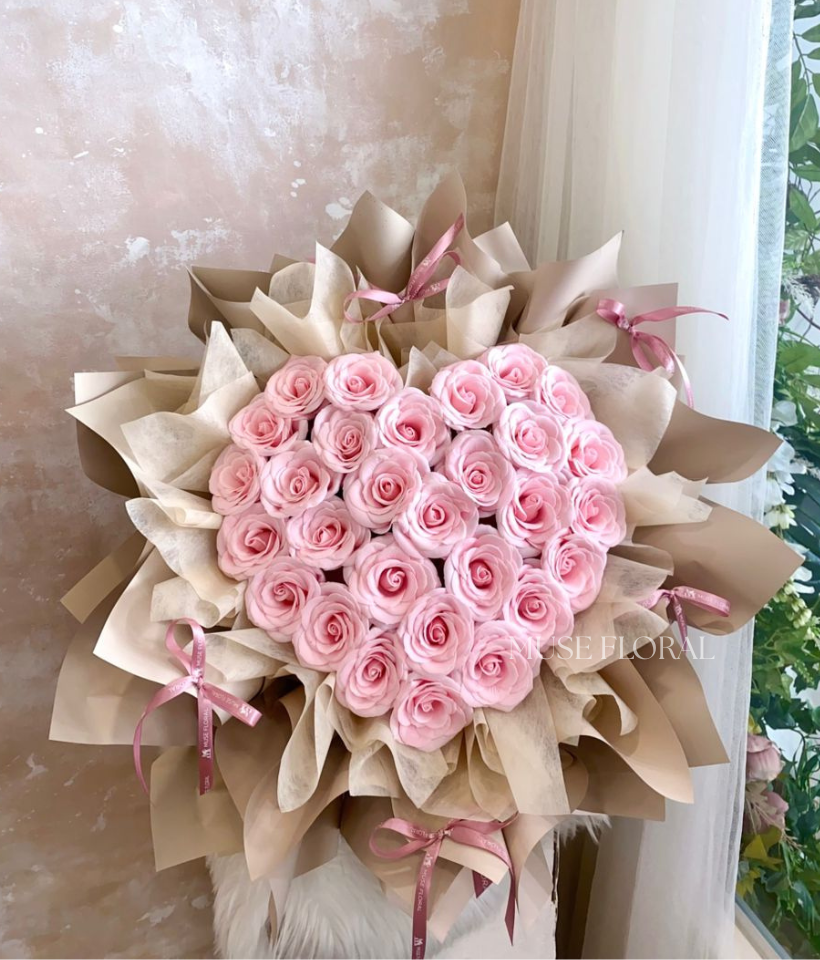Chiffon Flora Soap Flower Bouquet - Hand Bouquet (Soap Flowers)