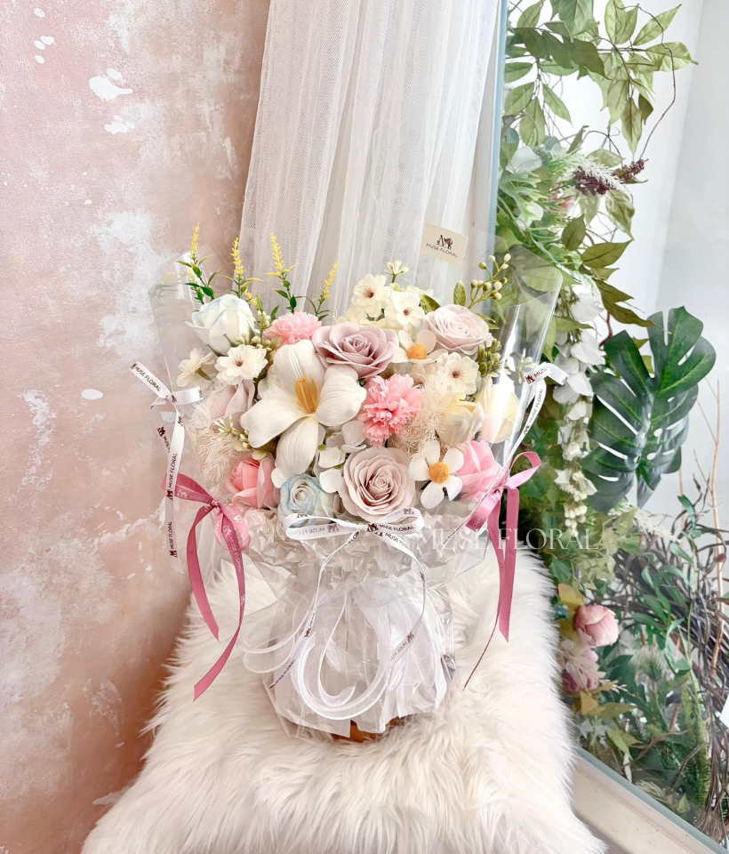 Joy of Spring Soap Flowers Bouquet - Hand Bouquet (Soap Flowers)