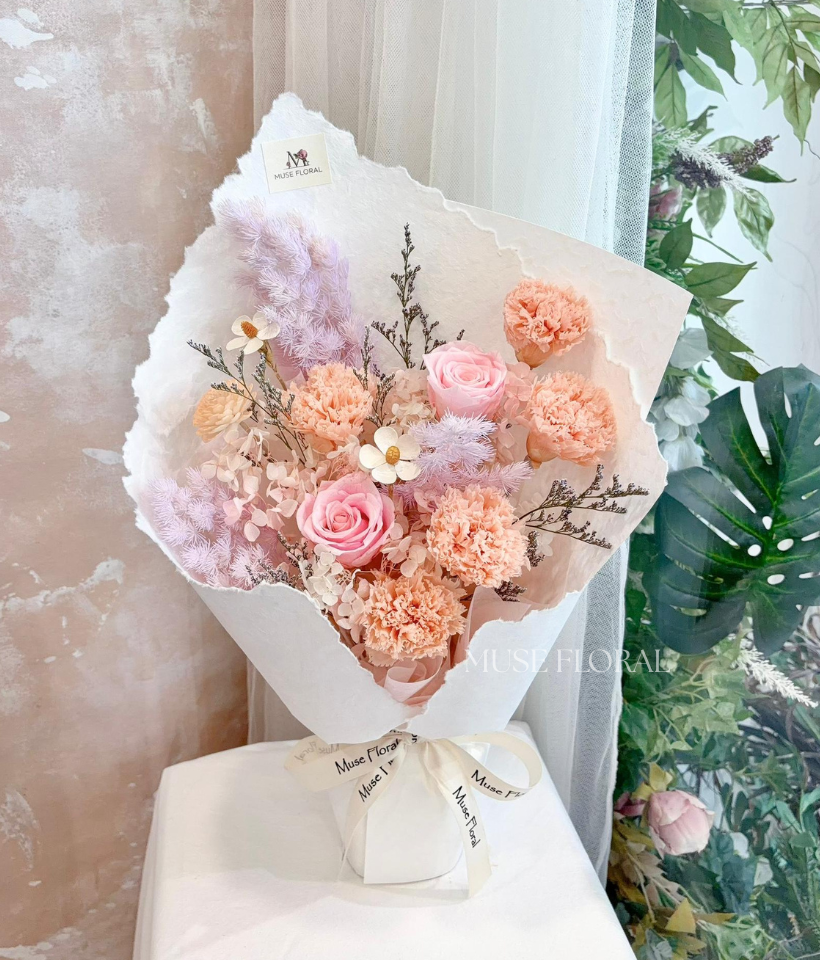 Moonlit Blossom Preserved Flower Bouquet - Mother's Day