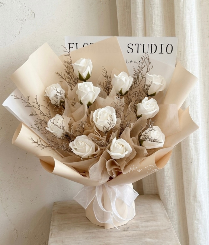 Radiant Bloom Soap Flower Bouquet - Hand Bouquet (Soap Flowers)
