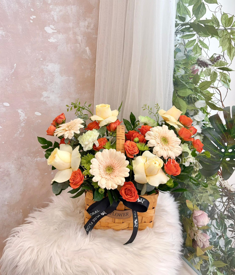 Soft Comfort Flower Basket (Fresh Flower) - Flower Box / Basket Table Top