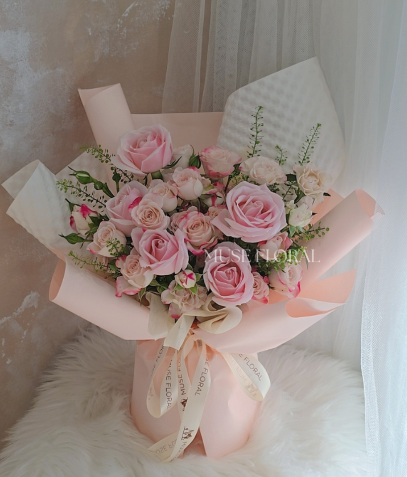 VD Held with Love Rose Bouquet - Valentine's Day