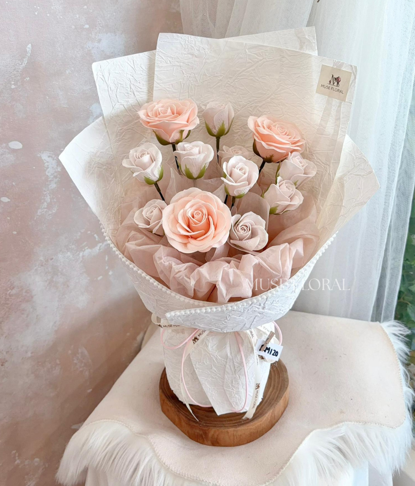 The Held Moment Soap Flower Bouquet - Hand Bouquet (Soap Flowers)
