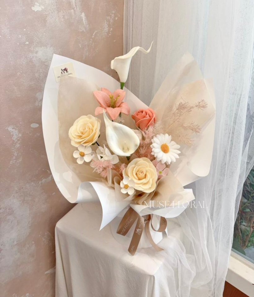 Sunday Bloom Soap Flower Bouquet - Hand Bouquet (Soap Flowers)