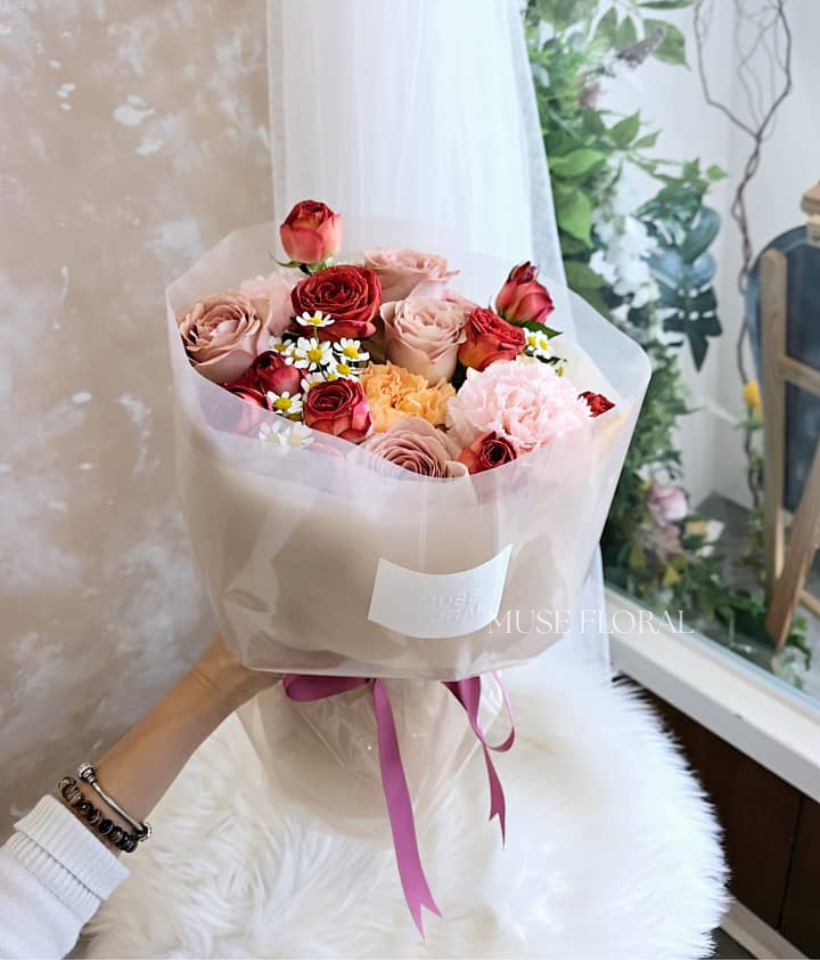 VD Petite Opaline Rose Bouquet - Valentine's Day
