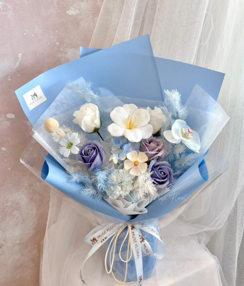 Twilight Bloom Soap Flower Bouquet - Hand Bouquet (Soap Flowers)