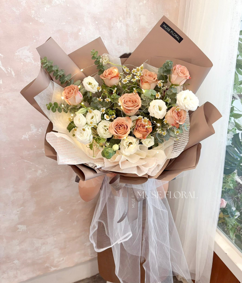Petal Dreams Cappuccino Rose Bouquet - Rose