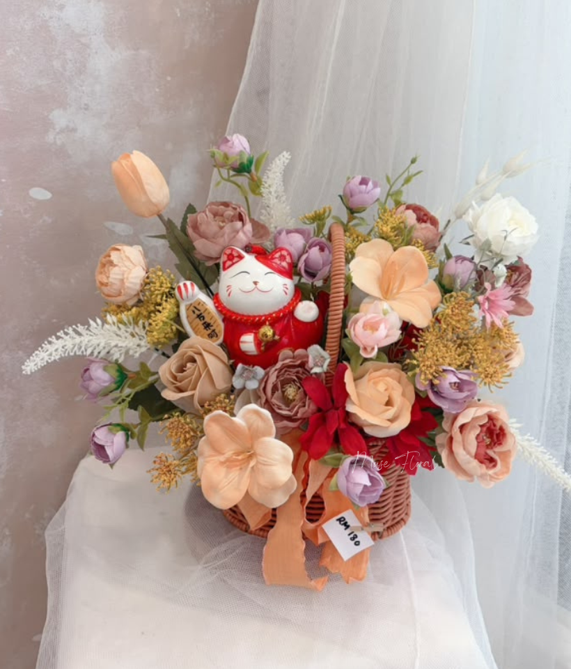 Mochi Flora Soap Flowers Basket - Artificial Flowers (Table)