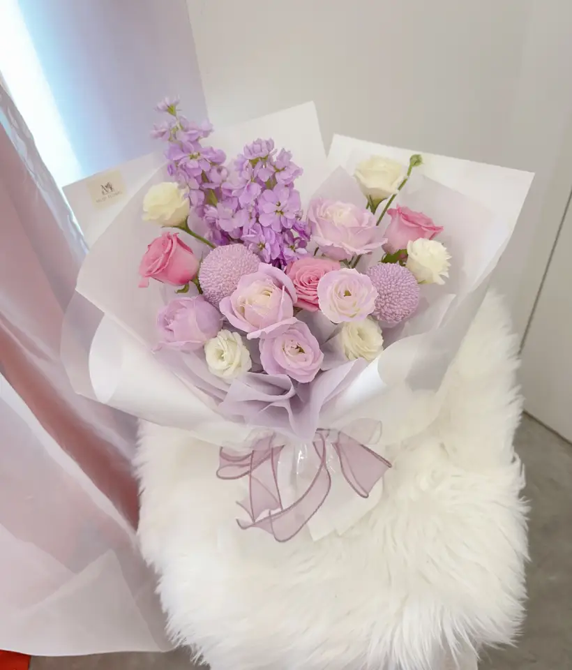 Purple Haze Mix Flower Bouquet - Hand Bouquet (Fresh Flowers)