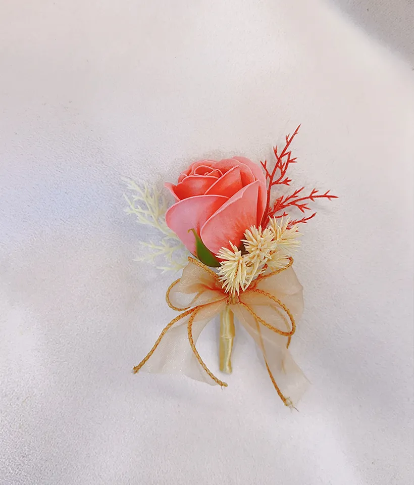 Peachy Bliss Corsage (Soap Flower) - Corsage