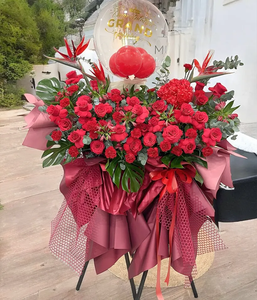 Velvet Glow Business Opening Flower Stand - Opening Flower Stand (Fresh Flower)